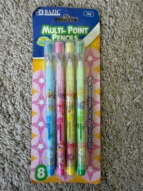 Multi-Point Mechanical Pencils - Pastel Blue, Pink, Yellow, Green (4-Pack)